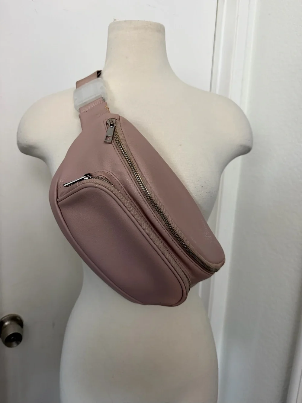 VEGAN LEATHER Dusty Rose Crossbody Baby Bag Sling